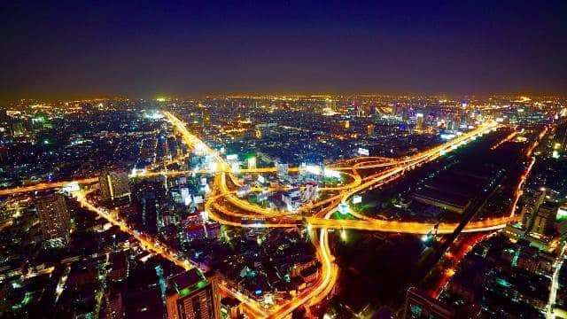 Vista de um rooftop de Bangkok na Tailàndia